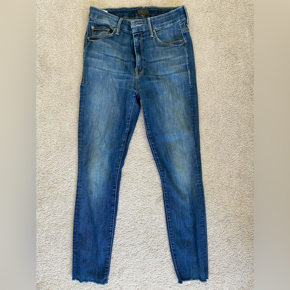 Mother jeans high waisted look ankle fray